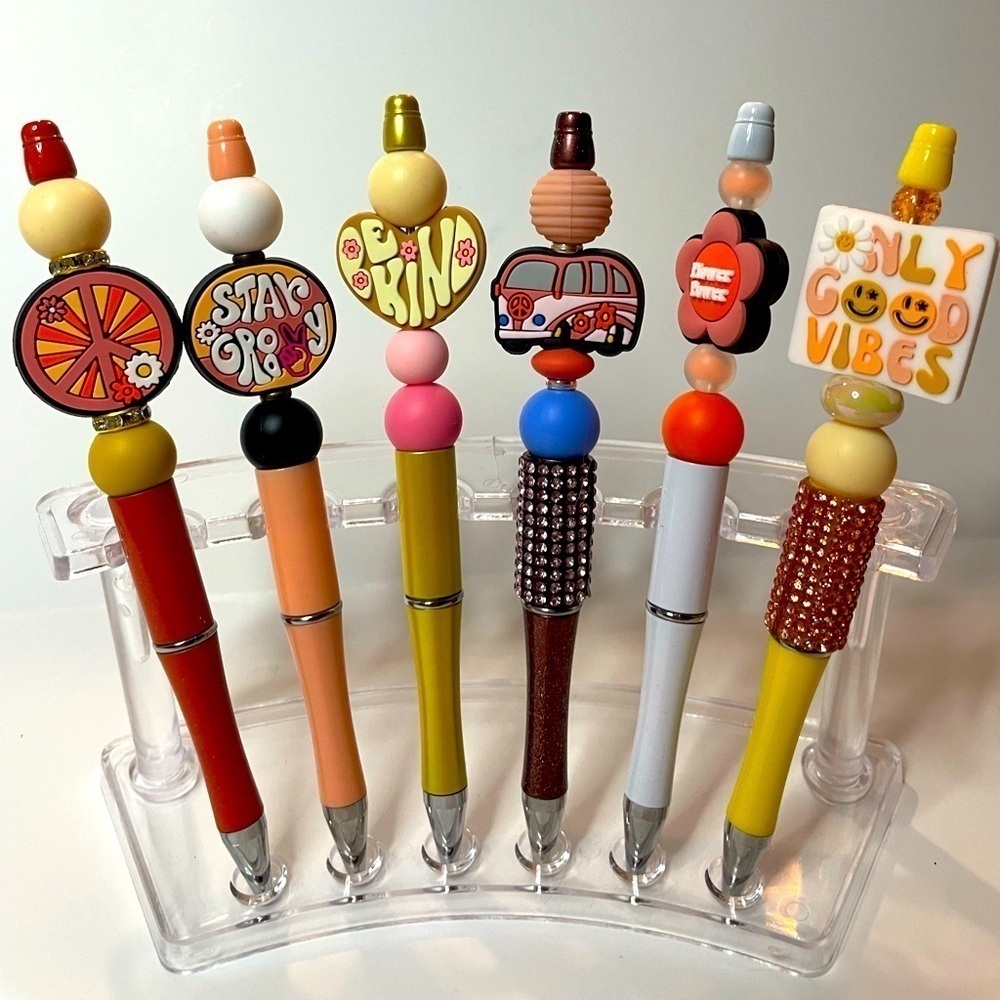 Stay Groovy Beaded Pen Set - 6 pens